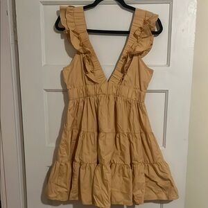 Abercrombie & Fitch Ruffled Mini Dress in Orange